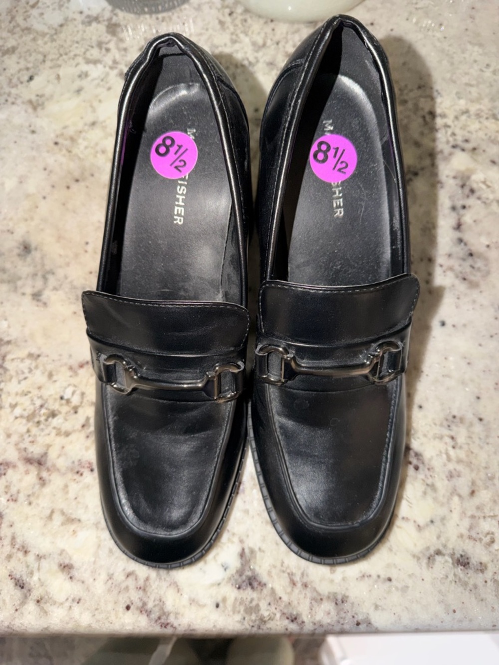 Classic Marc Fisher women’s high heel Loafers with Metal Bit